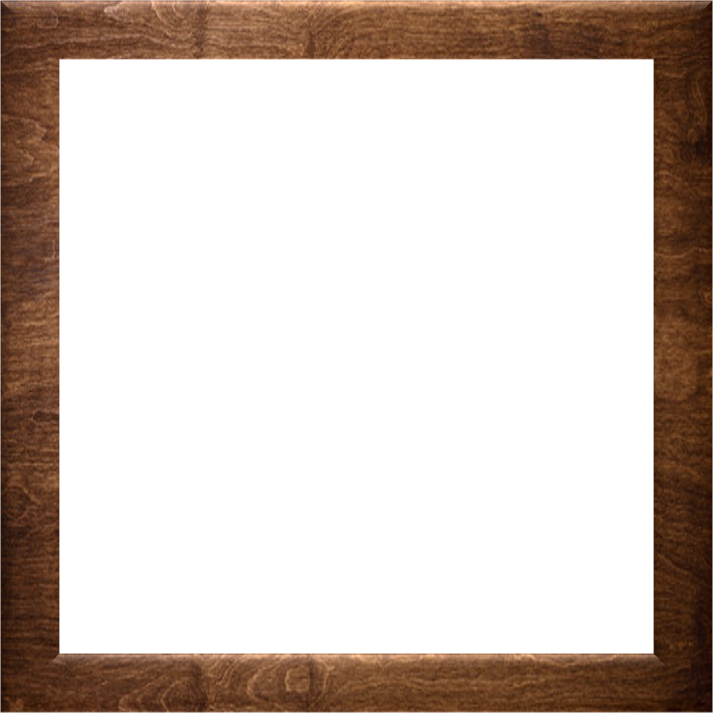 a wooden frame on a white background