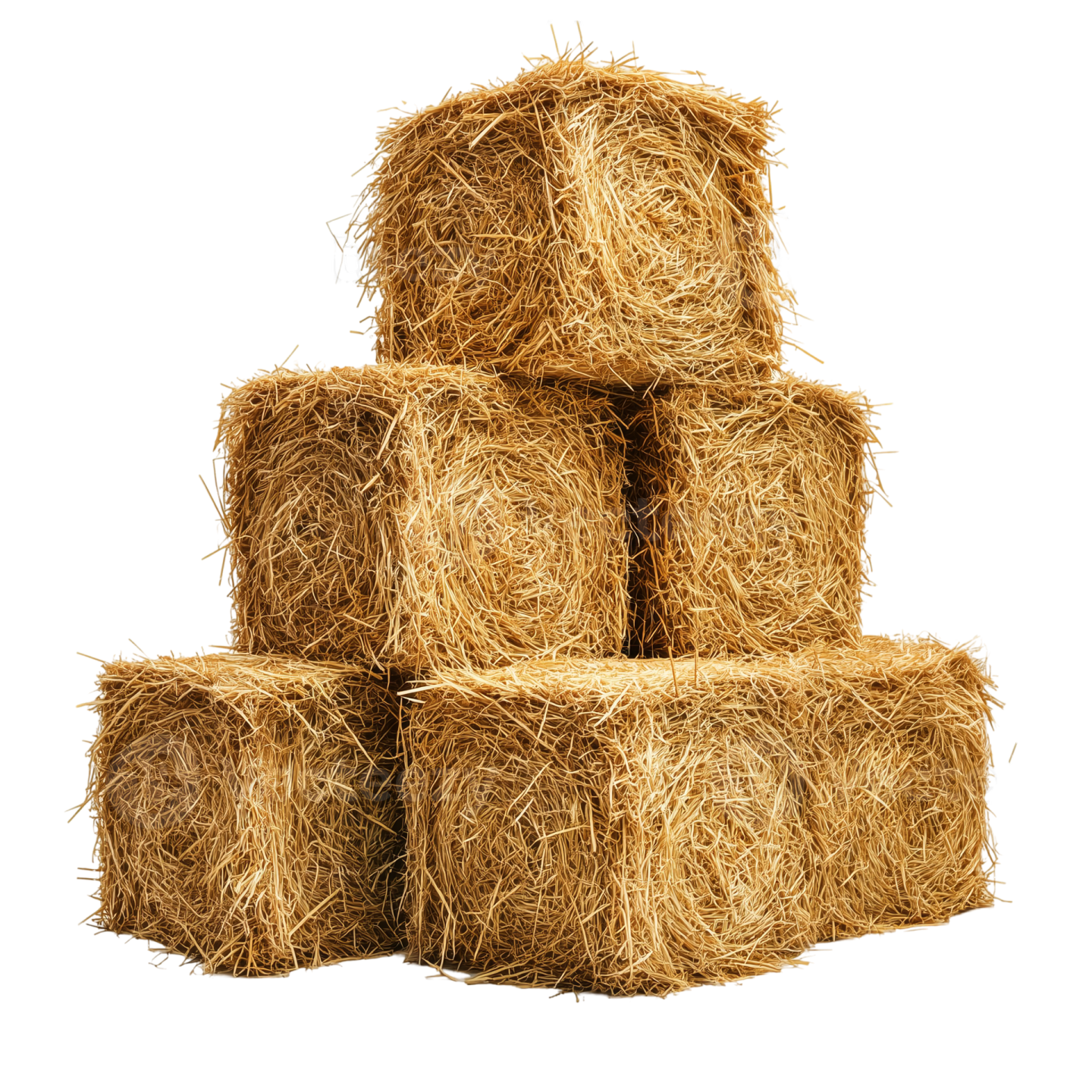 a pile of straw bales on a white background