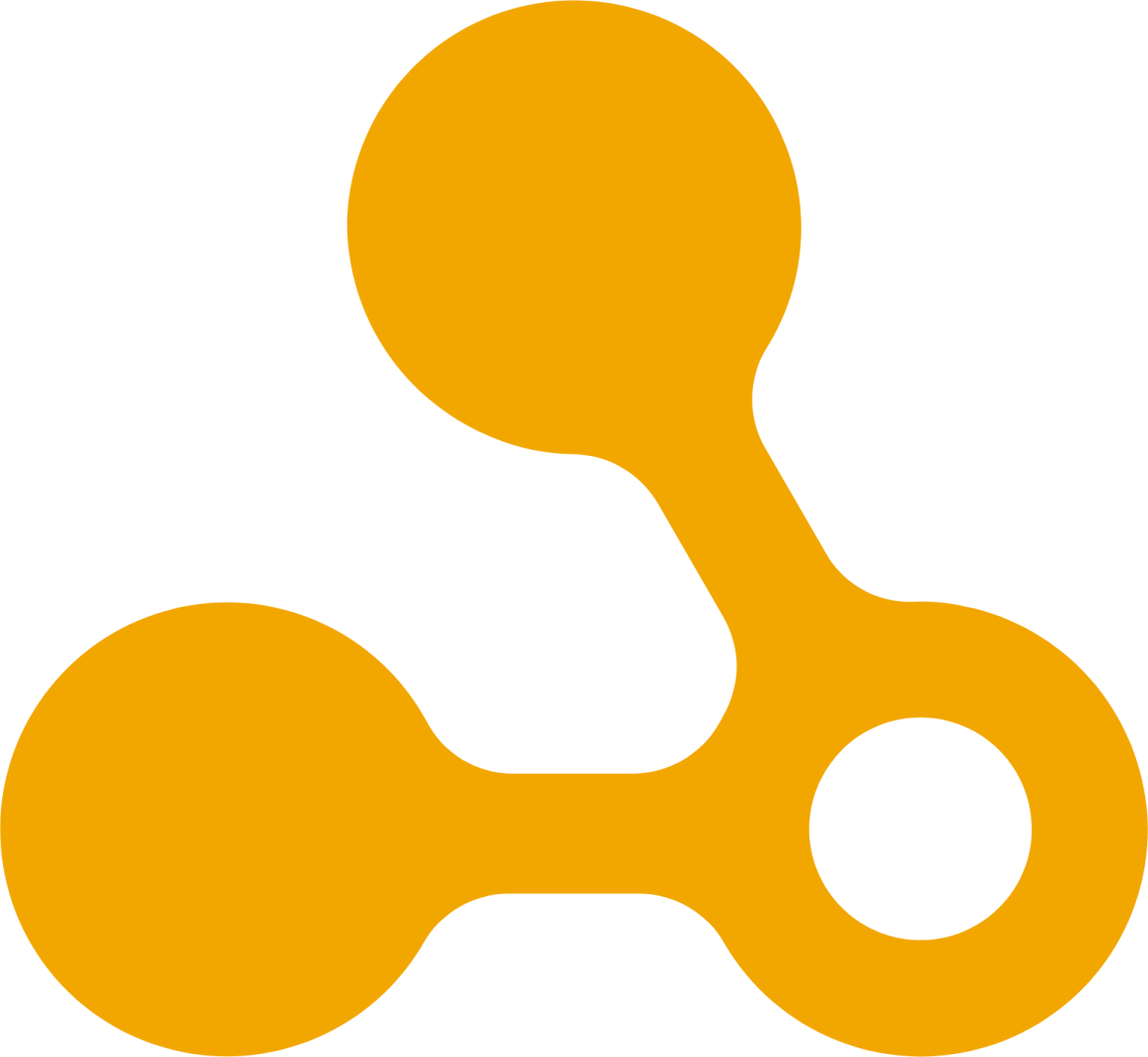 an orange icon with a white background