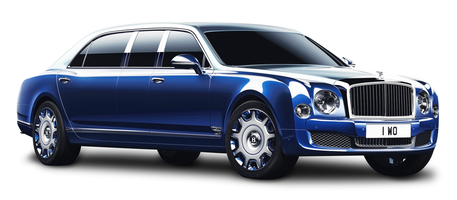 a blue bentley car on white background