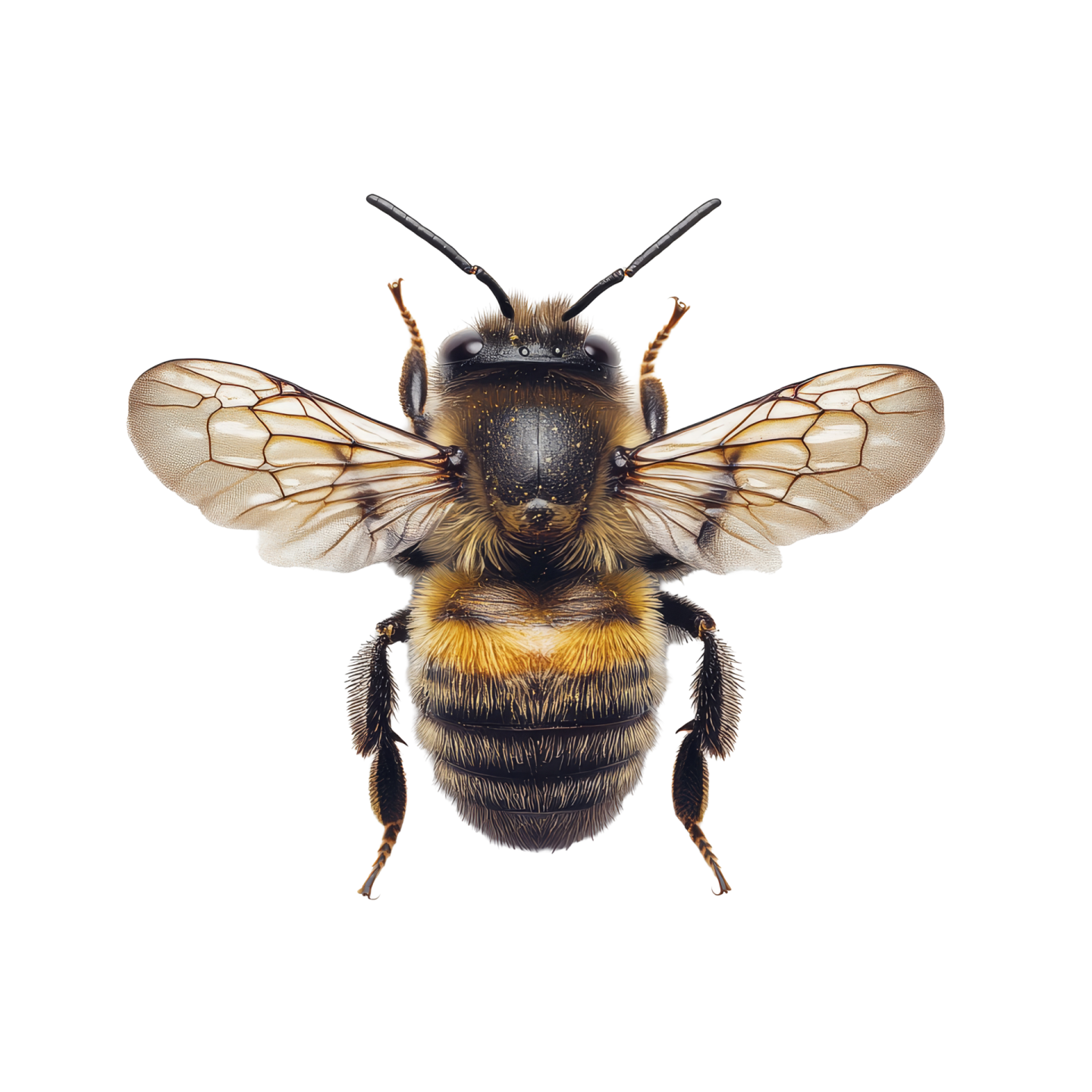 a bee on a white background