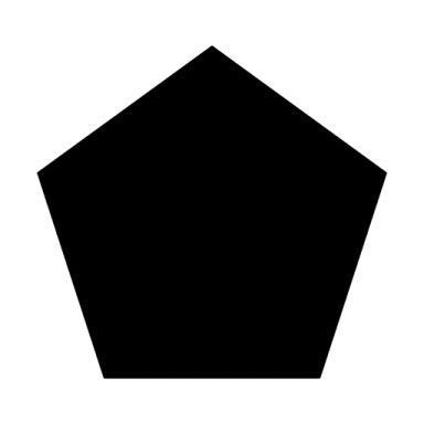 a black hexagon on a white background