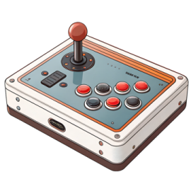 a retro video game console icon in cartoon style on a white background stock vector illustration