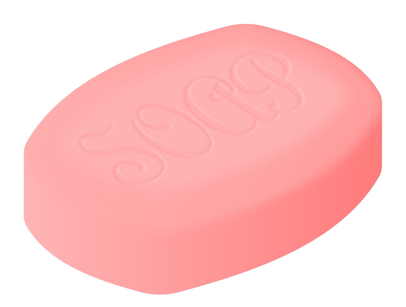 a white soap bar with the word soap on it