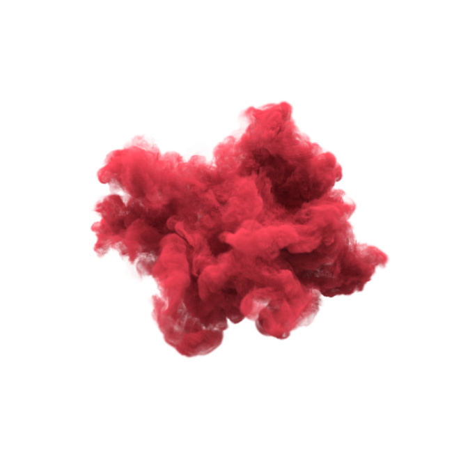 a red cloud of smoke on a white background