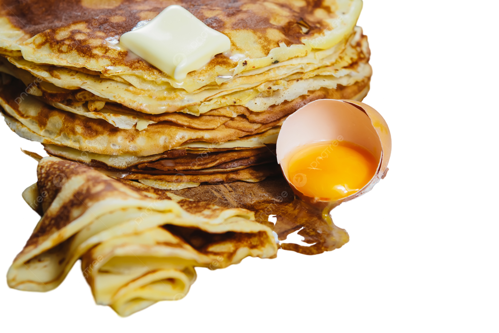 a stack of pancakes with butter on top