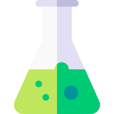 a green and blue beakle filled with liquid