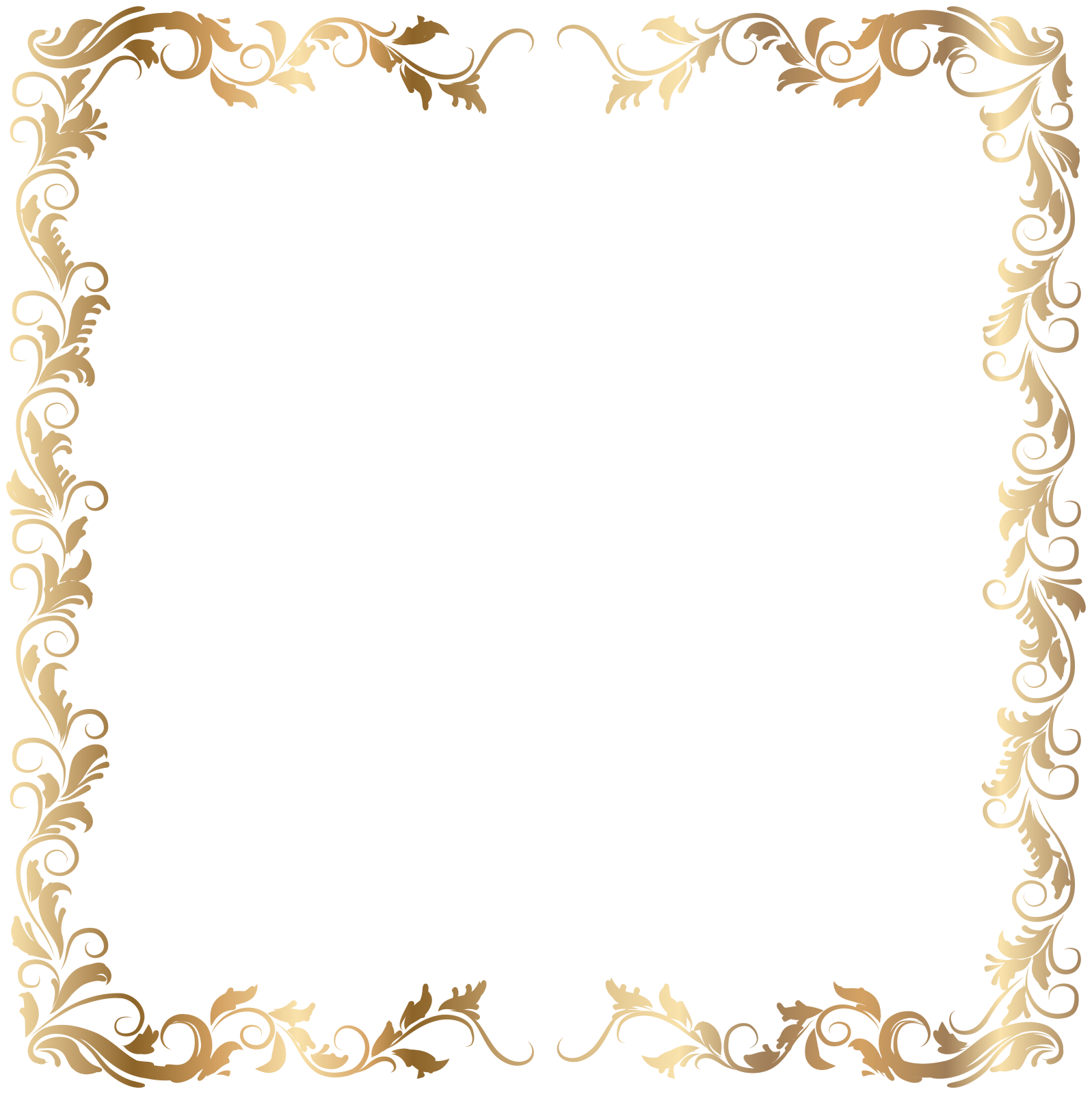 a gold frame with swirls and leaves