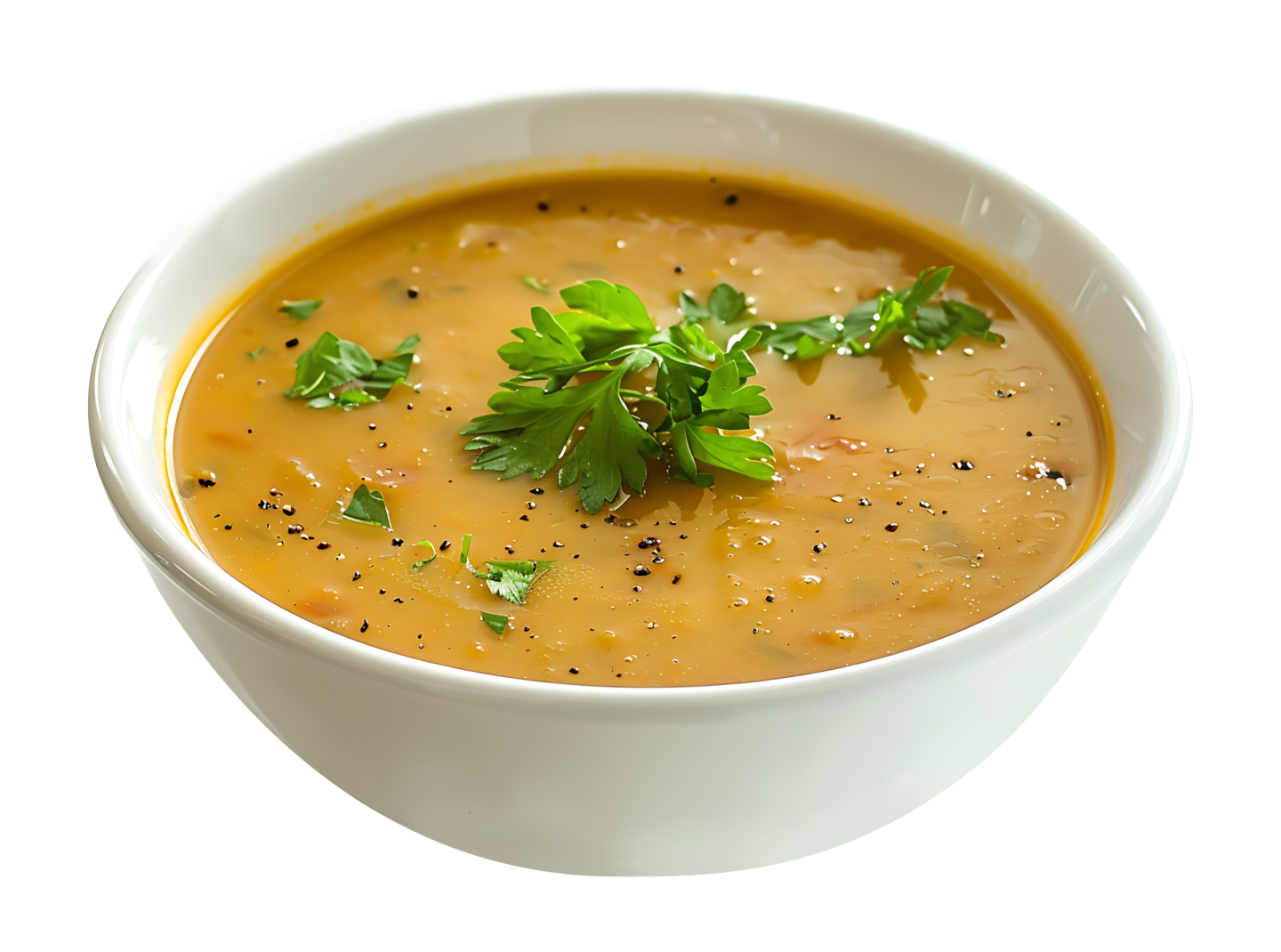 soup in a white bowl