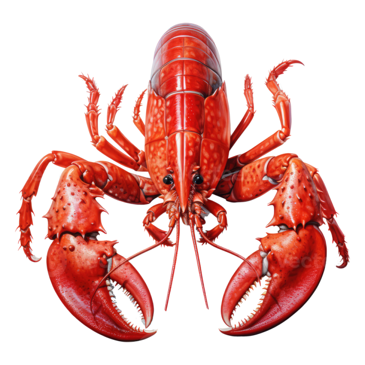 a large red lobster with its mouth open