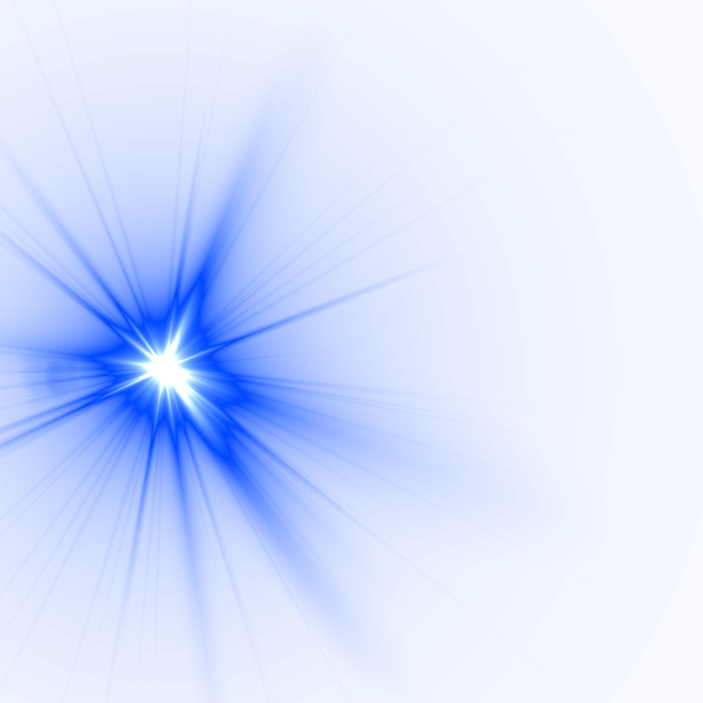 a blue star burst on a white background