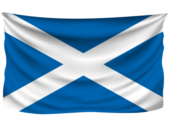 a scottish flag on a white background