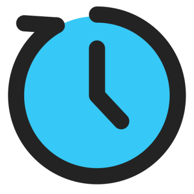 a clock icon on a white background