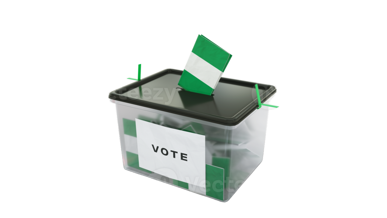 a ballot box with voting paper in it
