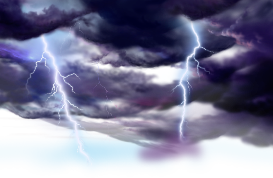 a storm cloud with lightning in the sky