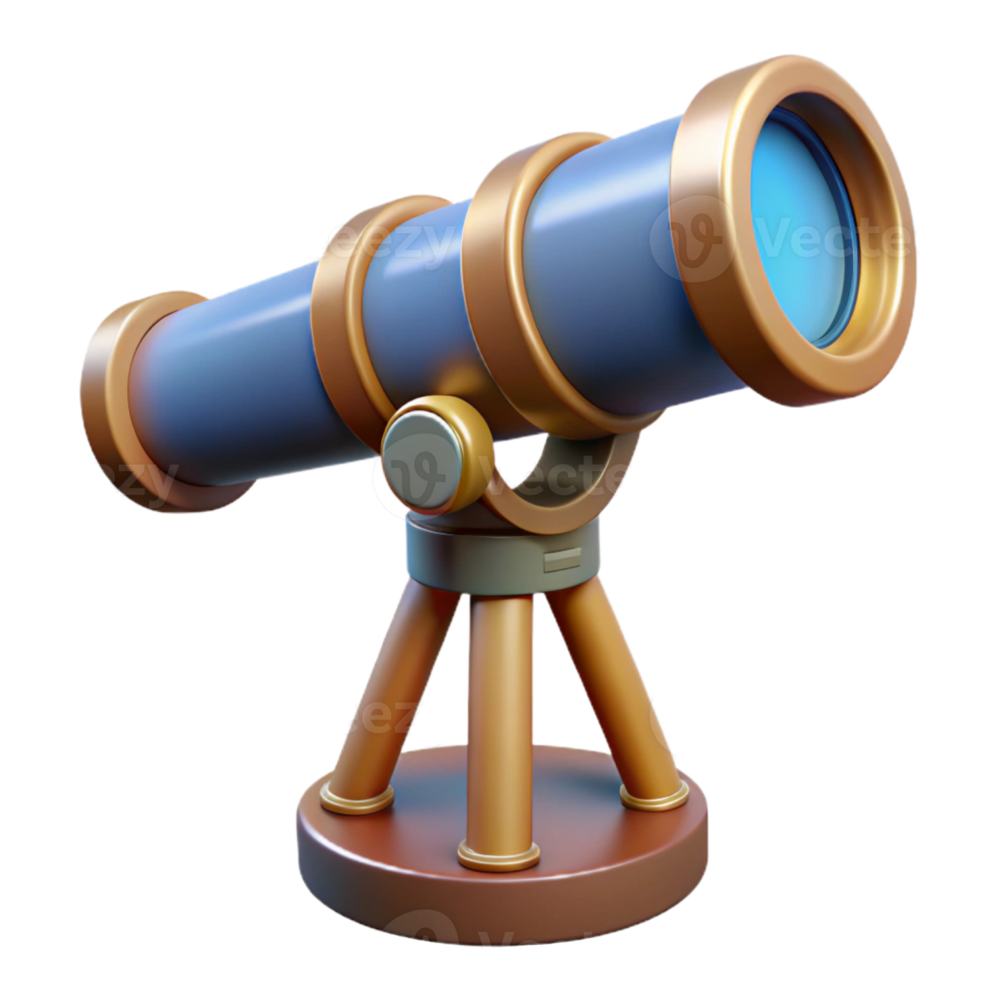 a telescope on top of a wooden stand