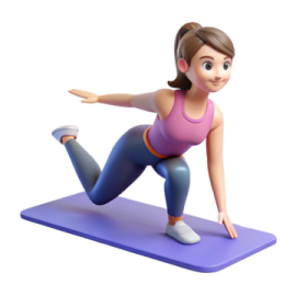 a woman doing a yoga pose on a mat