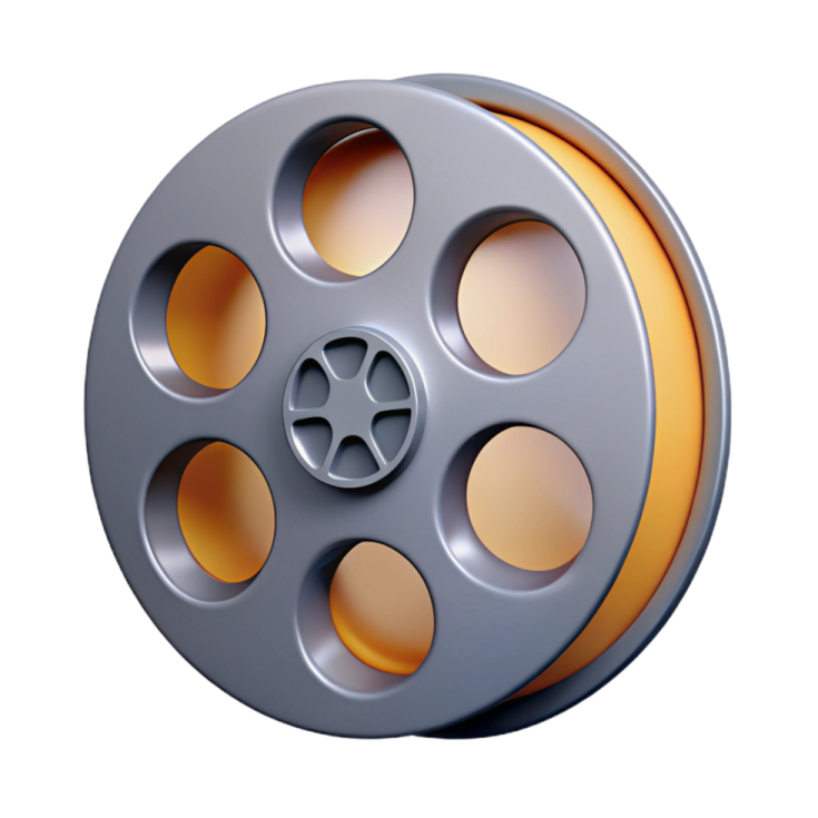 a film reel on a white background