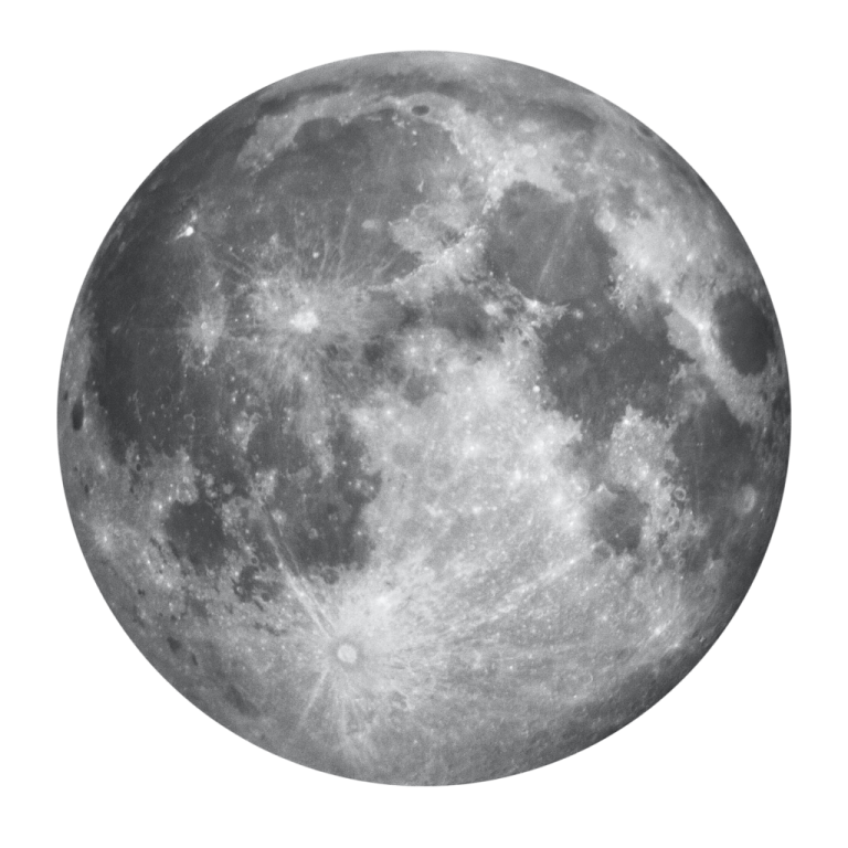 a full moon on a white background
