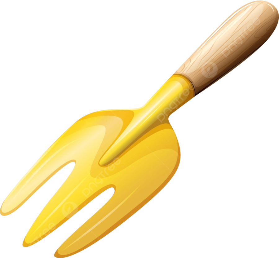 a yellow paint brush with a wooden handle