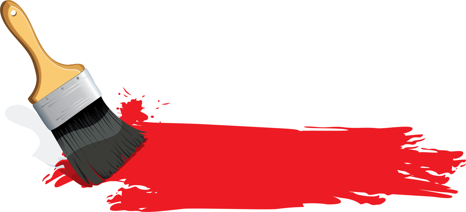 a brush with red paint on it