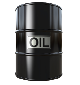 a black barrel with the oil logo on it