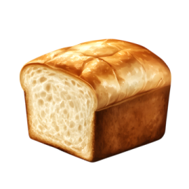 a loaf of bread on a white background