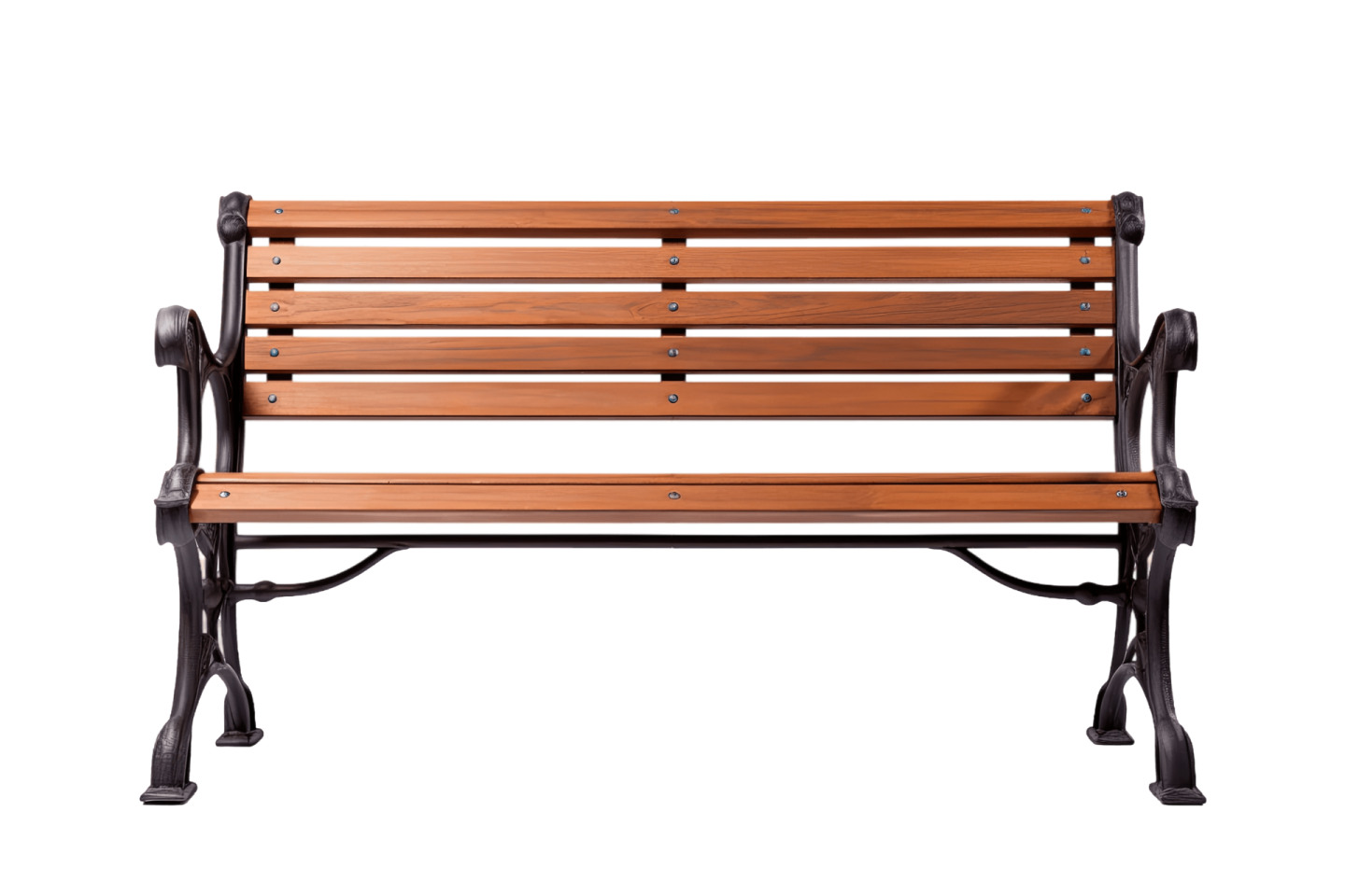 a wooden bench on a white background