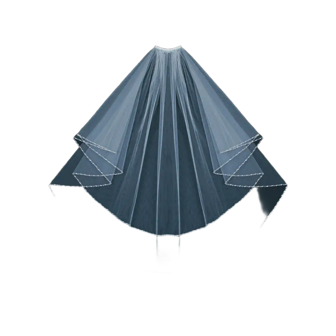 two - tier wedding veil with bea