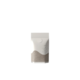 a bag of coffee beans on a white background