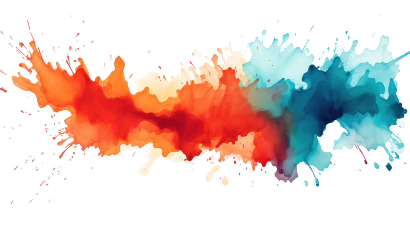 colorful paint splashs on a white background