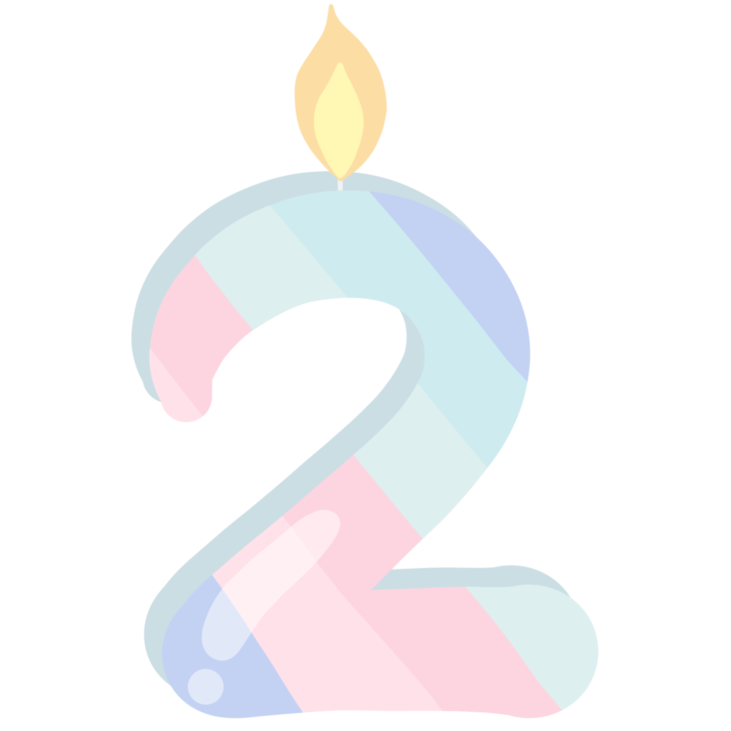 a birthday candle with the number 2 on it
