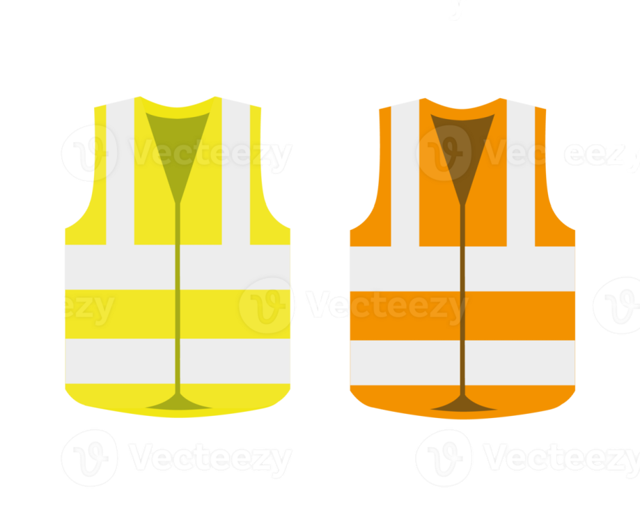 a pair of safety vests