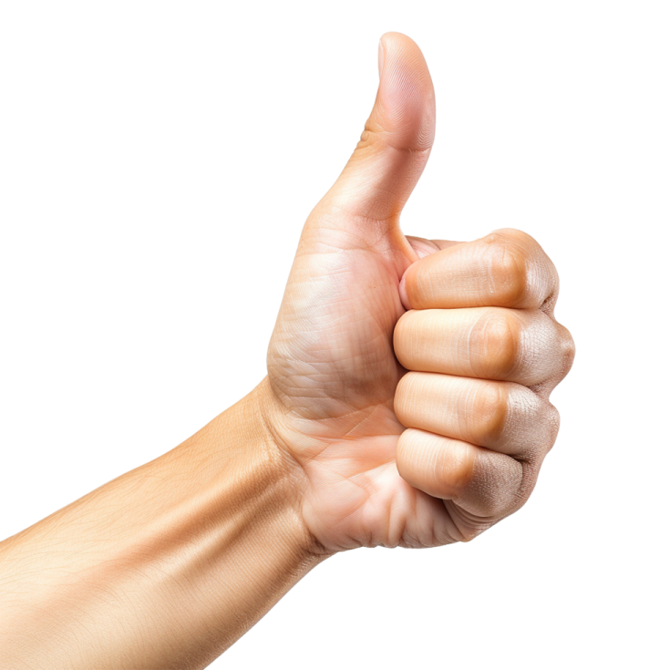 a person's hand giving a thumbs sign