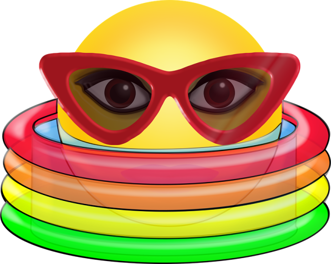 a yellow hat with sunglasses on top of it