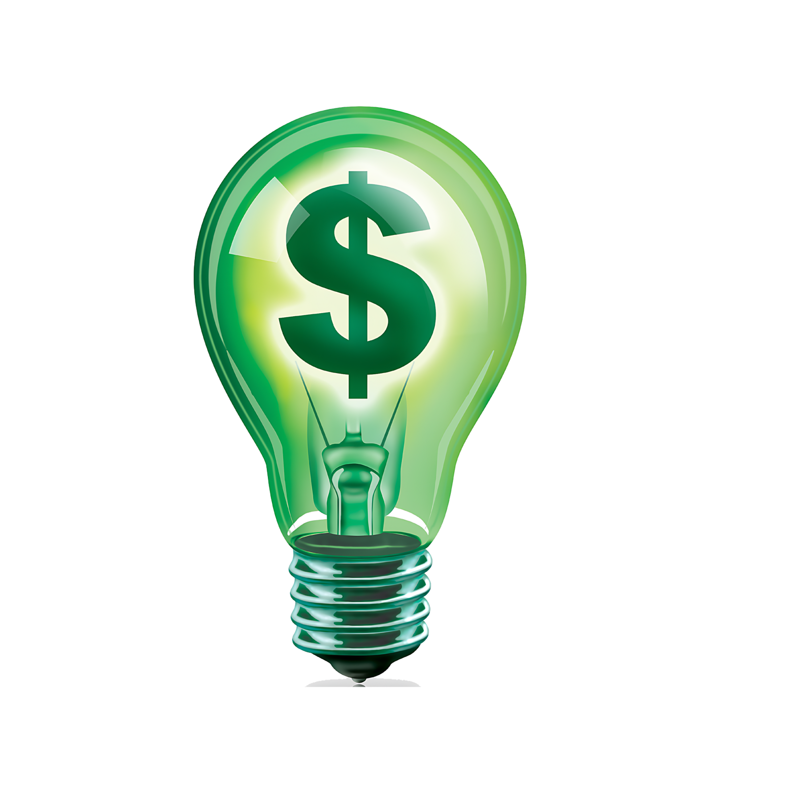a light bulb with a dollar sign inside