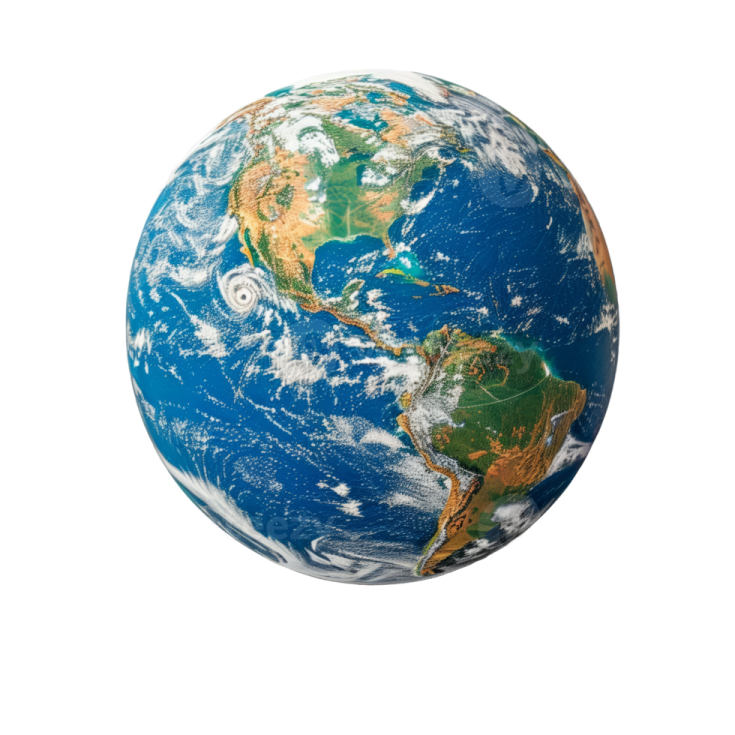 the earth on a white background