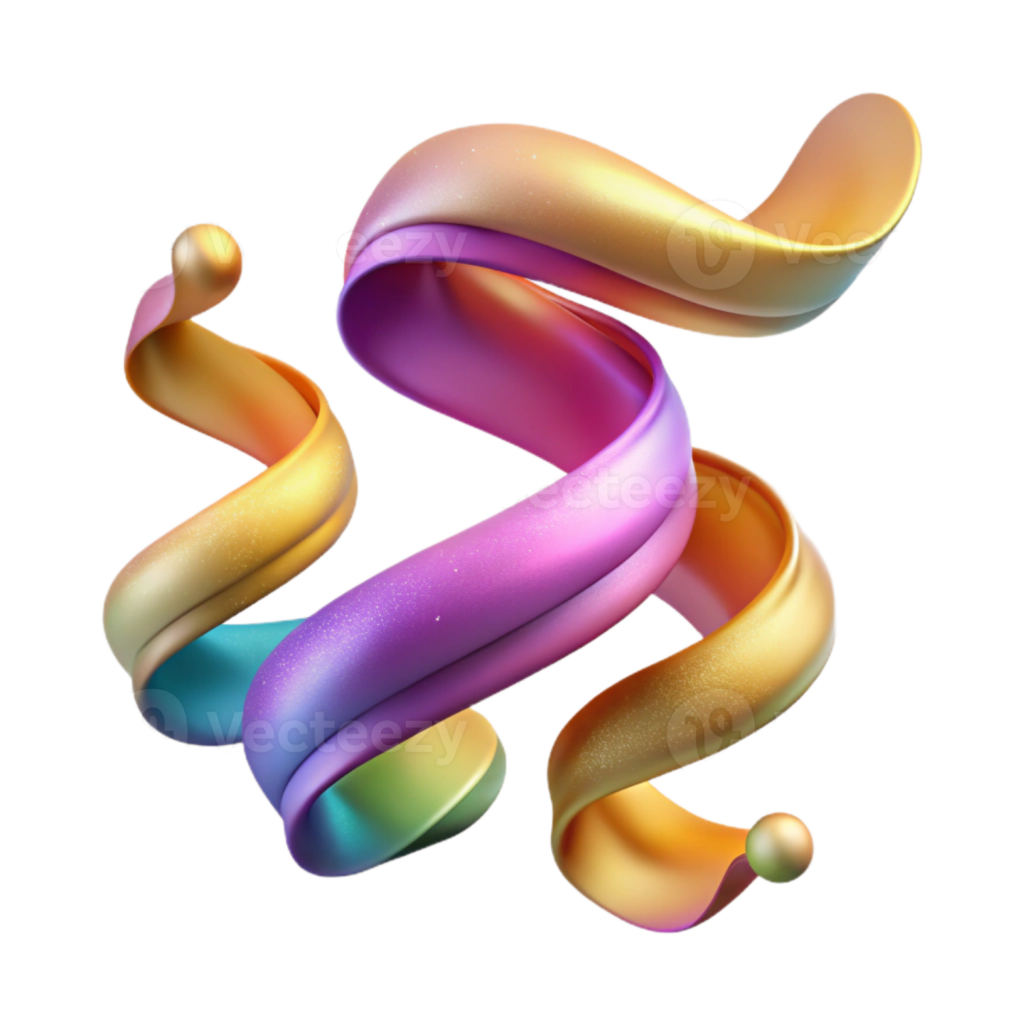 a rainbow colored ribbon on a white background