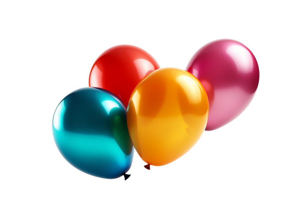 a bunch of balloons on a white background