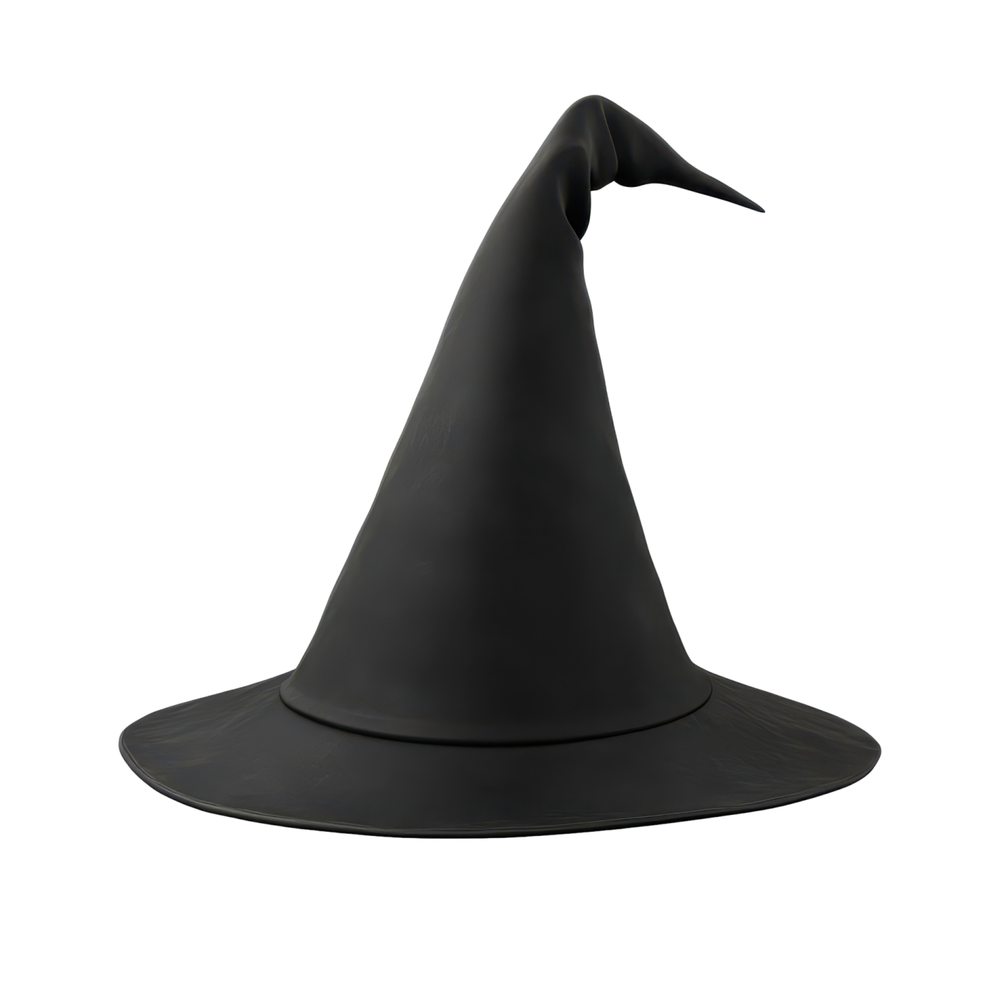 a black witch hat on a white background