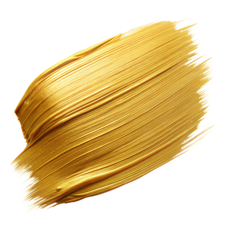 a close up of a gold paint brush stroke