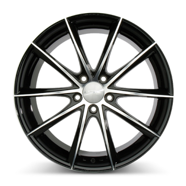 a black wheel on a white background