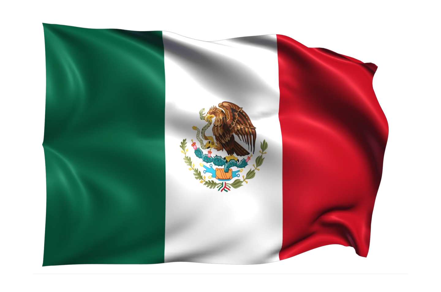 a mexican flag waving in the wind
