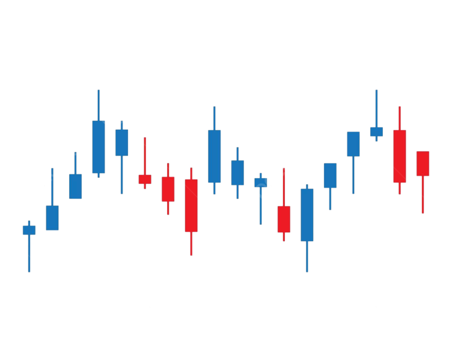 a blue and red candles pattern on a white background
