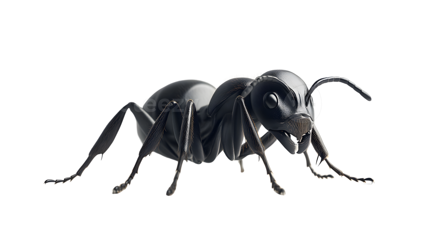 a black beetle on a white background