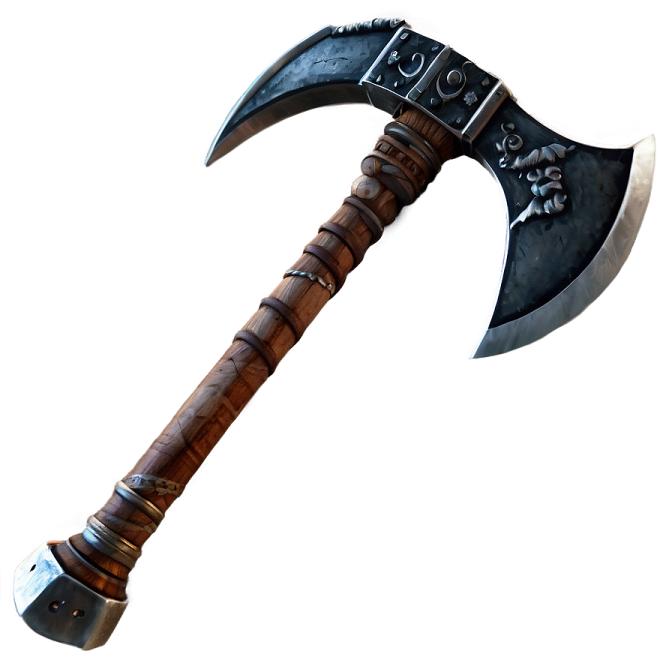 an axe with a wooden handle on it