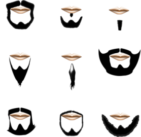 a set of different types of beards