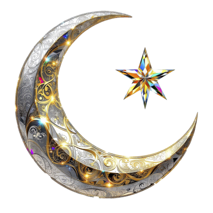 a crescent with a star on top of it