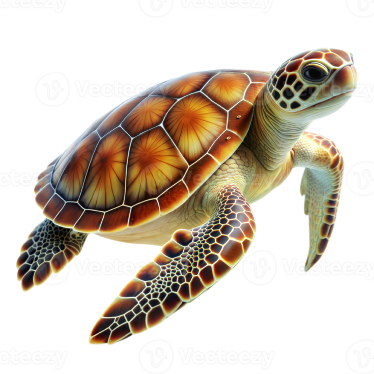 a green sea turtle swimming in the ocean