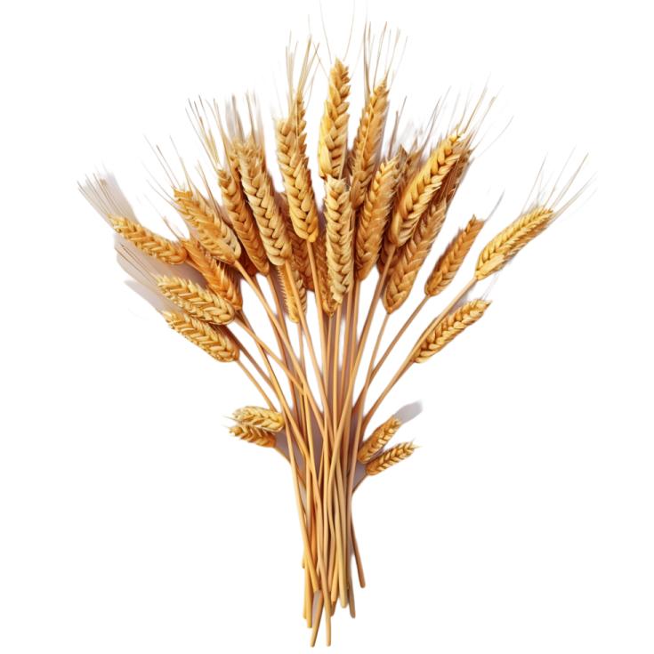 wheat stalks on a white background